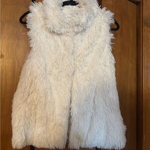 Faux Fur Vest in Cream